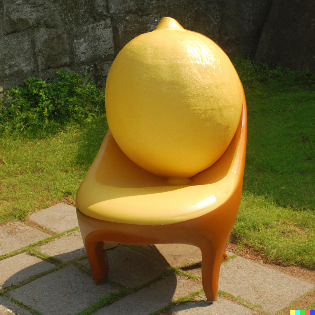 DALL·E 2022-07-29 10.14.06 - A chair in the shape of a lemon